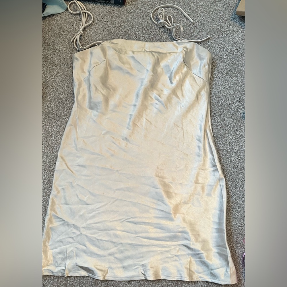 Princess Polly Cream Mini Slip Dress